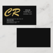 Monogram Black Plain Consultant Visitekaartje (Voorkant / Achterkant)