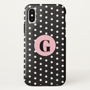 Monogram Black Polka Dots Case-Mate iPhone Case