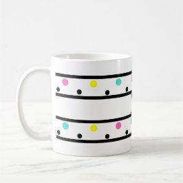 Monogram Black Polka Dots Koffiemok