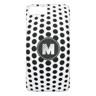 Monogram Black Polka Dots Pattern Case-Mate iPhone Case