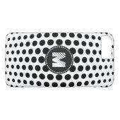 Monogram Black Polka Dots Pattern Case-Mate iPhone Case (Achterkant (Horizontaal))
