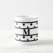 Monogram Black Polka Dots White Koffiemok (Center)
