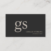 Monogram Black QR Code Professional Visitekaartje (Voorkant)