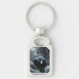 Monogram Black Raven Gotisch Sleutelhanger