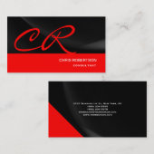 Monogram Black Red Consultant Visitekaartje (Voorkant / Achterkant)