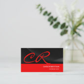 Monogram Black Red Consultant Visitekaartje (Staand voorkant)
