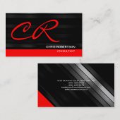 Monogram Black Red Consultant Visitekaartje (Voorkant / Achterkant)