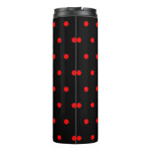 Monogram Black Red Polka Dots Thermosbeker (Achterkant)