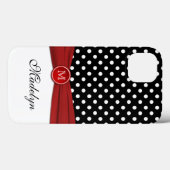 Monogram Black Red White Polka Dot iPad Air Case (Achterkant (horizontaal))