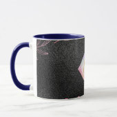 Monogram Black ROSEGOLD Roze Metallic Glitter Meis Mok (Links)