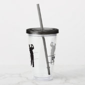 Monogram Black Silhouette Golfer Acryl Drinkbeker (Links)
