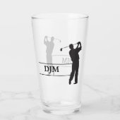 Monogram Black Silhouette Golfer Glas (Achterkant)