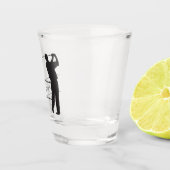 Monogram Black Silhouette Golfer Monogram Shot Glas (Rechts)