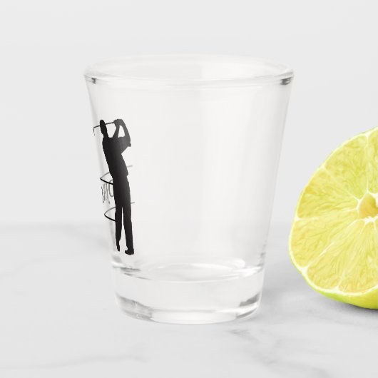 Monogram Black Silhouette Golfer Monogram Shot Glas (Rechts)