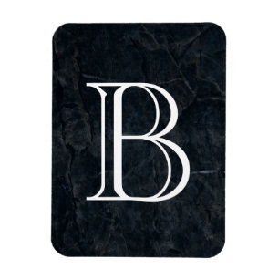 Monogram Black Stone Abstracte Grunge Textuur Magneet