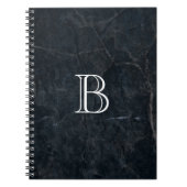 Monogram Black Stone Abstracte Grunge Textuur Notitieboek (Voorkant)