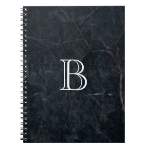 Monogram Black Stone Abstracte Grunge Textuur Notitieboek