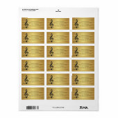 Monogram Black Treble Clef op Golden Stripes Etiket (Full Sheet)
