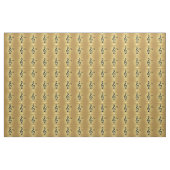 Monogram Black Treble Clef op Golden Stripes Stof (Yard (91,4 cm))