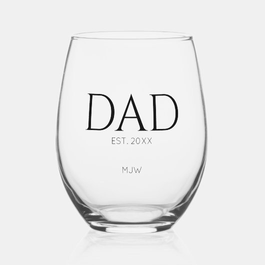 Monogram Black Vader Typografie Wijnglas Zonder Voet (Voorkant)
