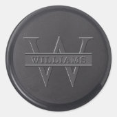 Monogram Black Wax Seal Sticker (Voorkant)