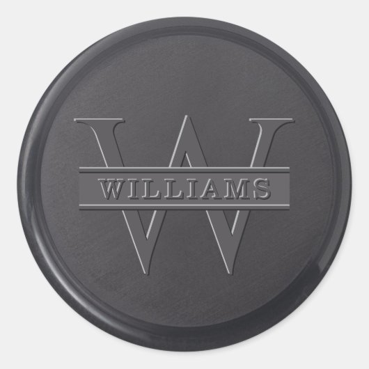 Monogram Black Wax Seal Sticker (Voorkant)