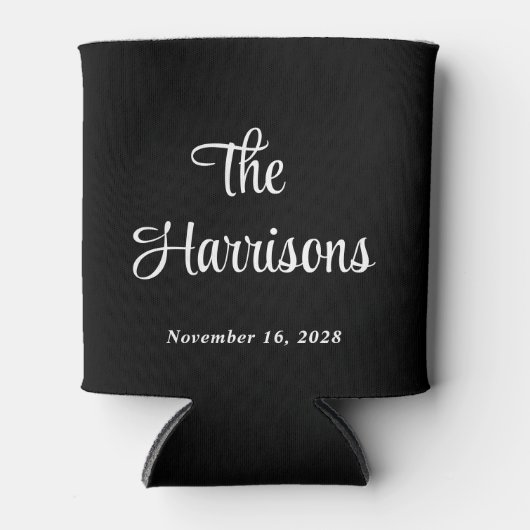 Monogram Black Wedding Blikjeskoeler (Voorkant)