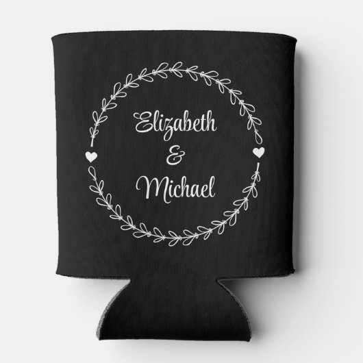 Monogram Black Wedding Blikjeskoeler (Achterkant)