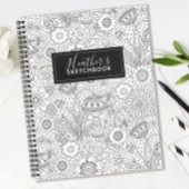 Monogram Black White Artist Sketchbook Notitieboek