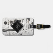 Monogram Black White Aspen Bark Foto Bagagelabel (Voorkant horizontaal)