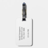 Monogram Black White Aspen Bark Foto Bagagelabel (Achterkant verticaal)