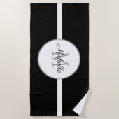 Monogram Black White Beach Towel Strandlaken (Voorkant)