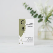 Monogram Black White Beige Visitekaartje (Staand voorkant)