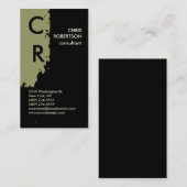 Monogram Black White Beige Visitekaartje (Voorkant / Achterkant)