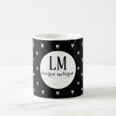 Monogram Black & White Bow Script Koffiemok (Center)