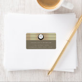 Monogram Black White Bronze Grey Gold RSVP Stripes Etiket (Insitu)