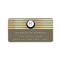 Monogram Black White Bronze Grey Gold RSVP Stripes