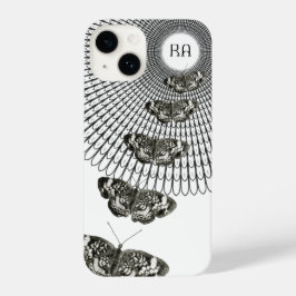 Monogram Black White Butterfly Trail iPhone 14 Hoesje
