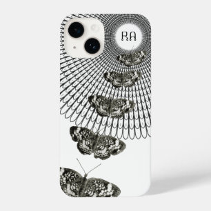 Monogram Black White Butterfly Trail iPhone 14 Hoesje