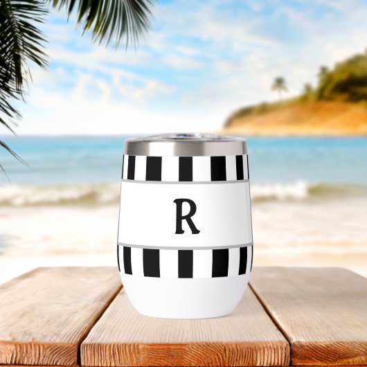 Monogram Black White Cabana Stripes (Strand (Gedraaid)  )