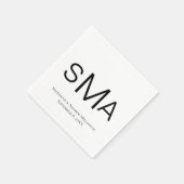 Monogram Black White Classic Wedding Napkins Servet (Hoek)