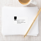 Monogram Black White Clean Business Info Labels (Insitu)