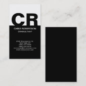 Monogram Black White Consultant Visitekaartje (Voorkant / Achterkant)