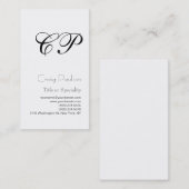 Monogram Black White Consultant Visitekaartje (Voorkant / Achterkant)