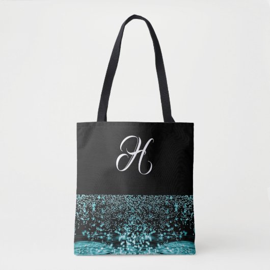 Monogram Black White Elegant Water Bubble Tote Bag (Voorkant)