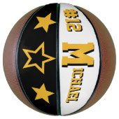 Monogram Black, White en Gold Basketbal (Verticaal)