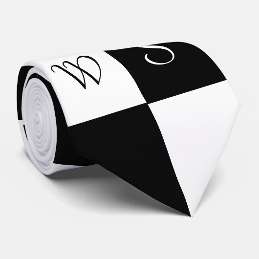 Monogram Black White, gecheckt met Trendy Stylish  Stropdas (Opgerold)
