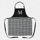 Monogram Black White Gingham Grey Name Schort (Voorkant)