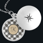 Monogram Black White Gold Pset Trendy Stylish Locket Ketting<br><div class="desc">Monogram dit zwarte witte en goudspelige Ketting met uw initialen. Maakt een groot geschenk voor alle vrouwen in je leven. Gifts voor Moederdag,  Bridesmaid giften,  en bruidfeesten.</div>