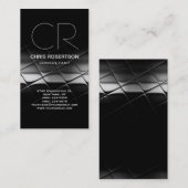 Monogram Black White Grey Consultant Visitekaartje (Voorkant / Achterkant)